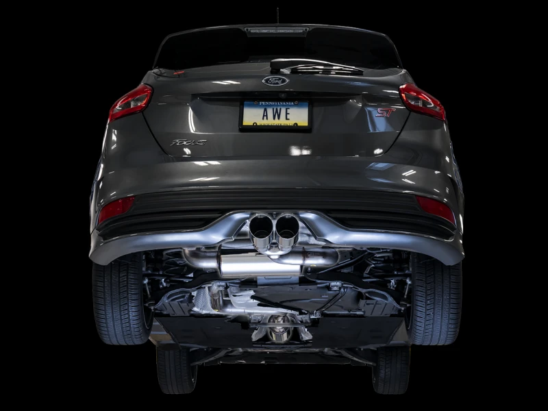 AWE Tuning Ford Focus ST Touring Edition Kat-Back-Auspuff - Resoniert - Diamant-Schwarz Spitzen
