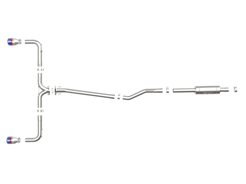 aFe Takeda 2-1/2in 304 SS Kat-Back-Abgasanlage mit blauen Flammen-Spitzen 14-18 Mazda 3 L4 2.0L/2.5L