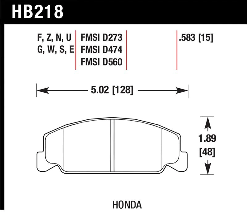 Hawk 1984-1985 Honda Accord Coupe 1800 LX 1.8 HPS 5.0 Vordere Bremse