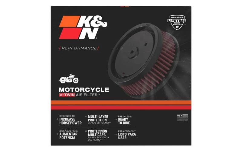 K&N Replacement Air Filter 1.625in H for Harley Davidson