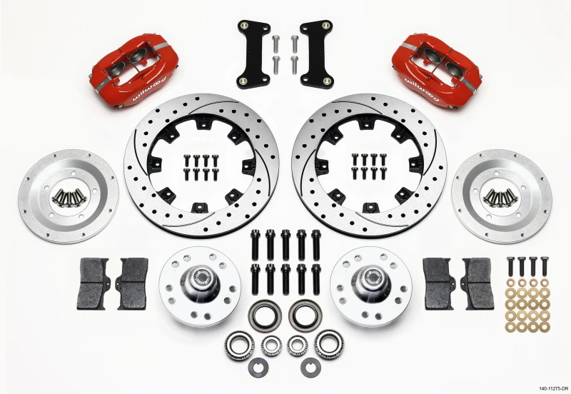 Wilwood Forged Dynalite Vorderrad-Bremse-Kit 12,19 Zoll gebohrt rot 82-92 Camaro/Firebird