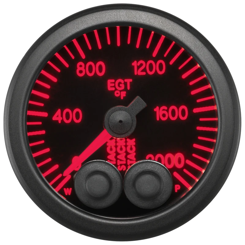 Autometer Stack 52mm 0-2000 Deg F Pro-Control Exhaust Gas Temp Gauge - Black