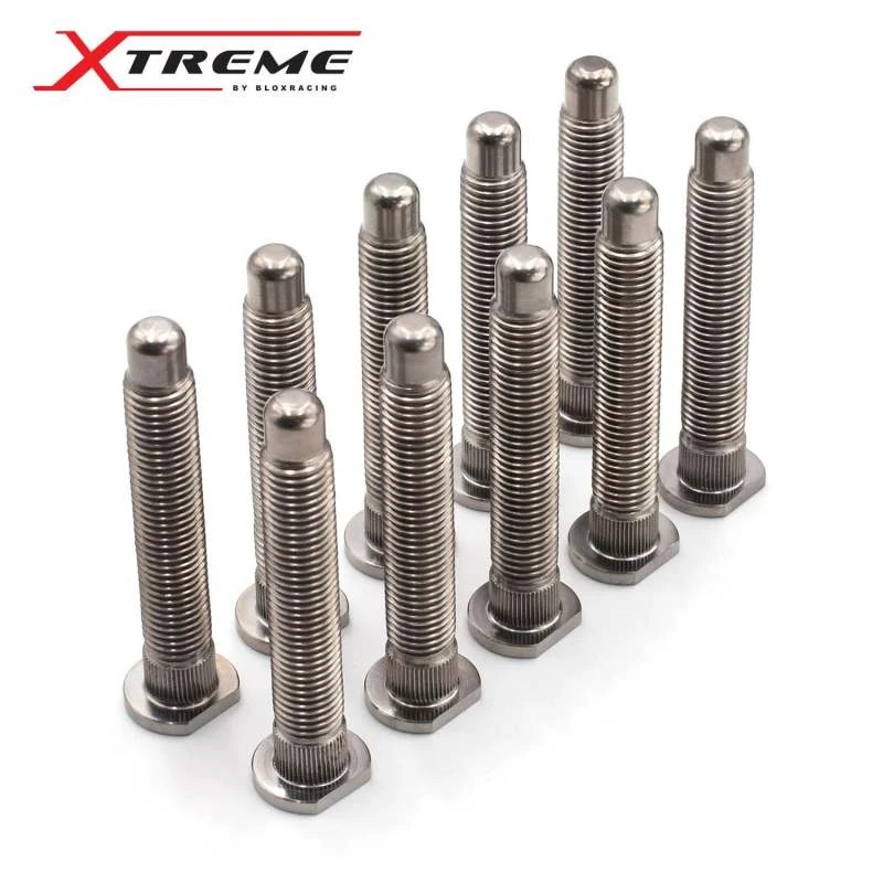 BLOX Racing Titanium Extended Wheel Studs M12X1.5mm Single Piece Honda Fitment - Burnt