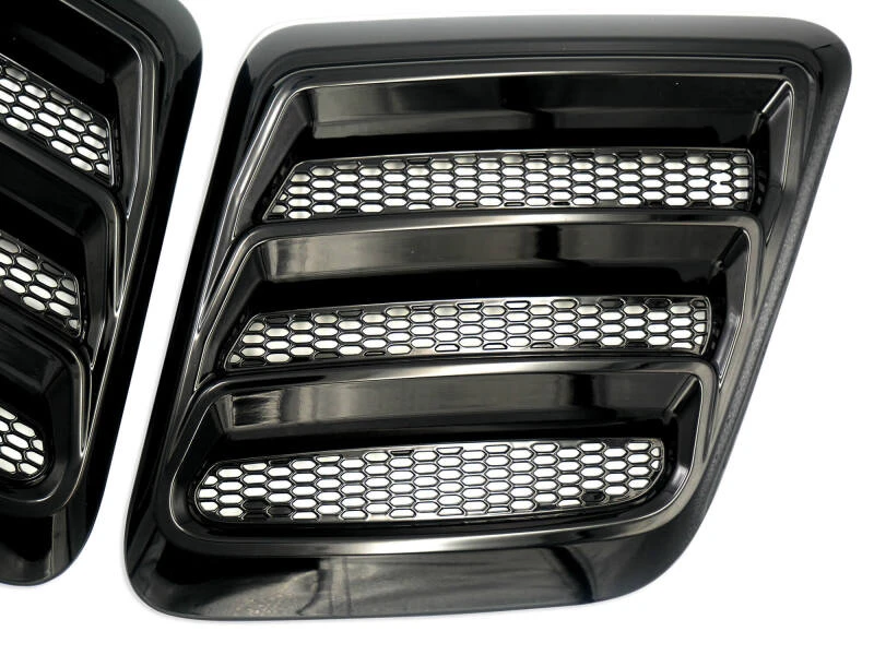 Roush 2018-2023 Mustang Hood Heat Extractors - Gloss Black