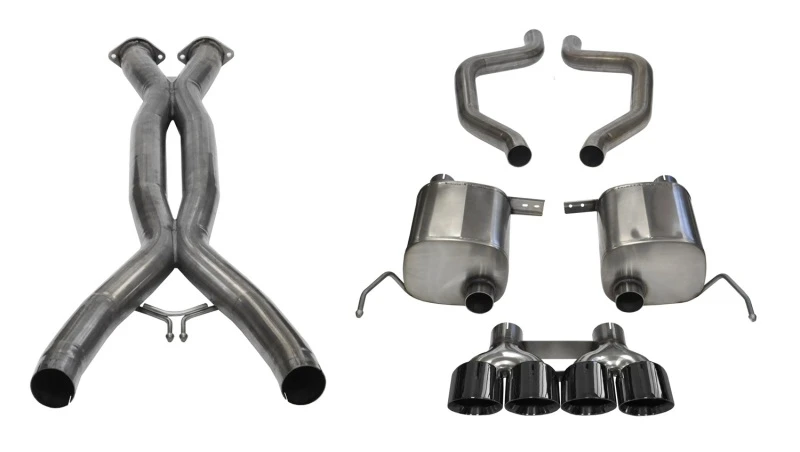 Corsa 15-19 Chevy Corvette Z06 3 Zoll Kat-Abgasanlage Schwarz Pro-Serie Quad 4,5 Zoll Spitze (Xtreme)
