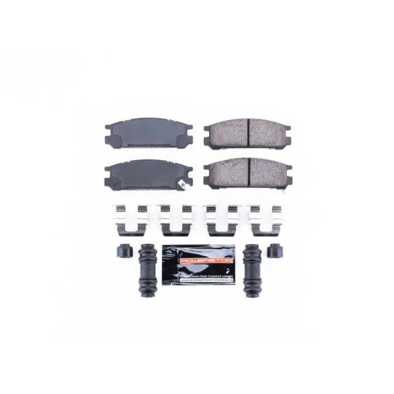 Power Stop Rear Z23 Evolution Sport Brake Pads w/Hardware for 93-96 Subaru Impreza