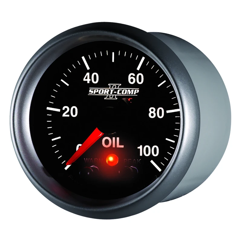 Autometer Sport-Comp II 52.4mm 0-100 PSI Oil Pressure Peak & Warn w/ Electronic Control Gauge
