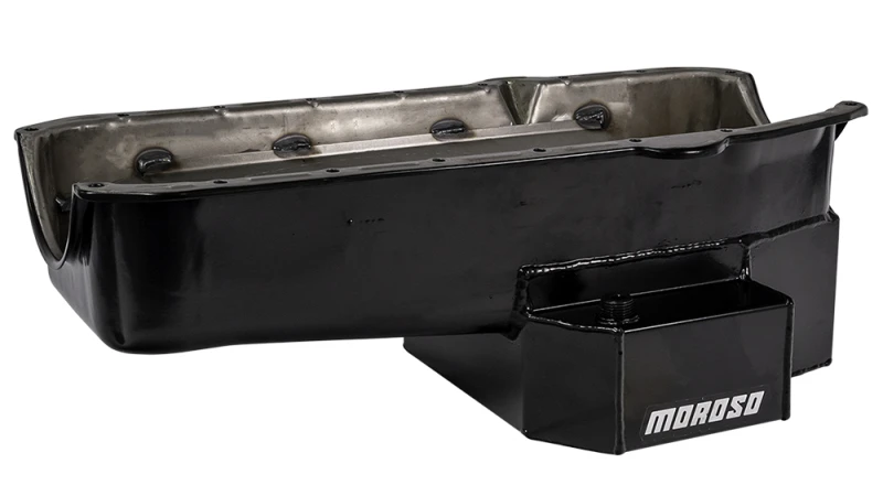 Moroso 80-85 Chevrolet Small Block/Dart (w/2 Piece Seal) Road Race Wet Sump 7qt 7.5in Steel Oil Pan