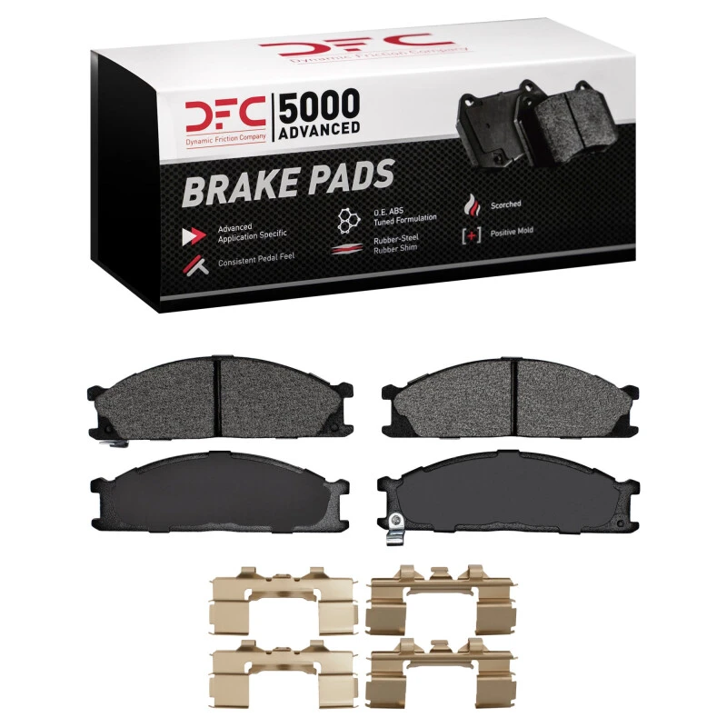 DFC 85-15 Nissan D21 Hardbody Pickup 4WD (4 Cyl) Front 5K Adv Semi Metallic Brake Pad & Hardware Kit