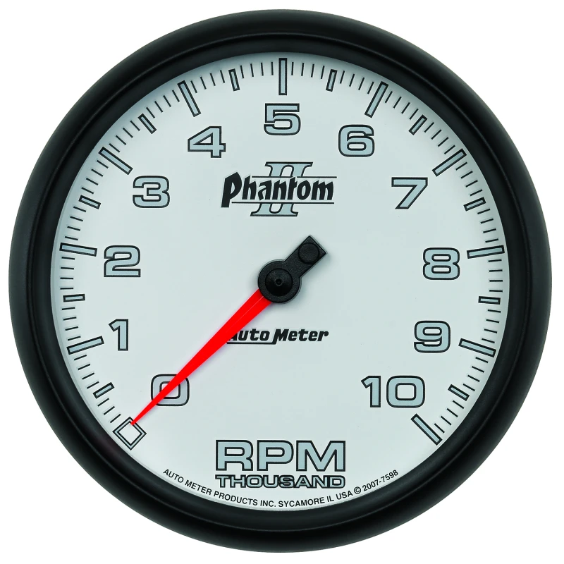 Autometer Phantom II 5in Electrical 10K RPM In-Dash Tachometer