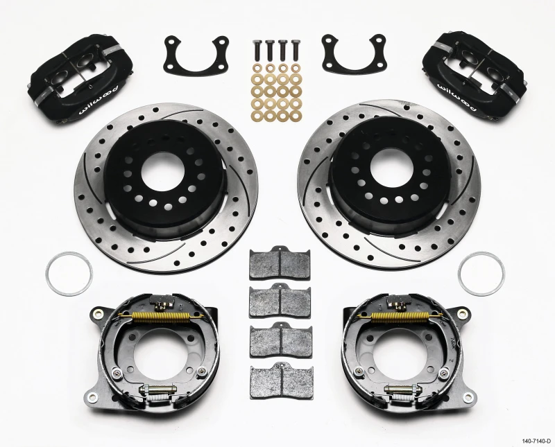 Wilwood Forged Dynalite P/S Parkbremse-Kit gebohrt New Big Ford 2,50 Zoll Offset