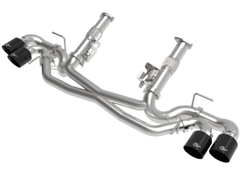 aFe MACH Force-Xp 3 Zoll auf 2-1/2 Zoll 304SS Kat-Back (ohne Schalldämpfer) 2020 Chevy Corvette (C8) 6.2L - Schwarze Spitze