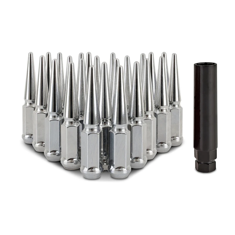 Mishimoto Stahl Spiked Lug Nuts M14 x 1,5 24-teiliges Set Chrom