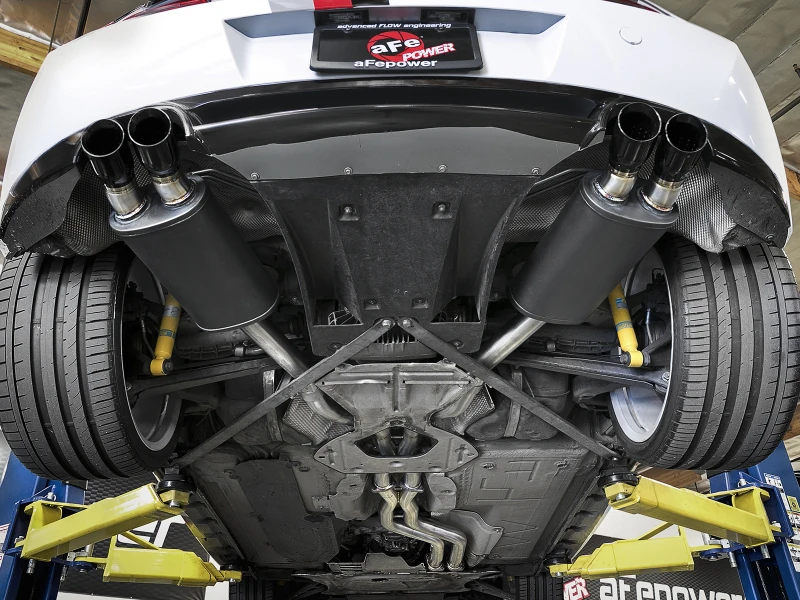 aFe MACH Force-Xp 2-1/2in 304 SS Kat-Back Auspuffanlage mit schwarzen Endrohren 05-08 BMW Z4 M Coupe (E86) L6 3.2L