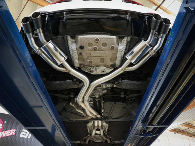 aFe 18-20 Audi RS5 Coupe MACH Force-Xp 3in zu 2,5in 304 SS Axle-Back Auspuffanlage (Quad Schwarze Spitze)