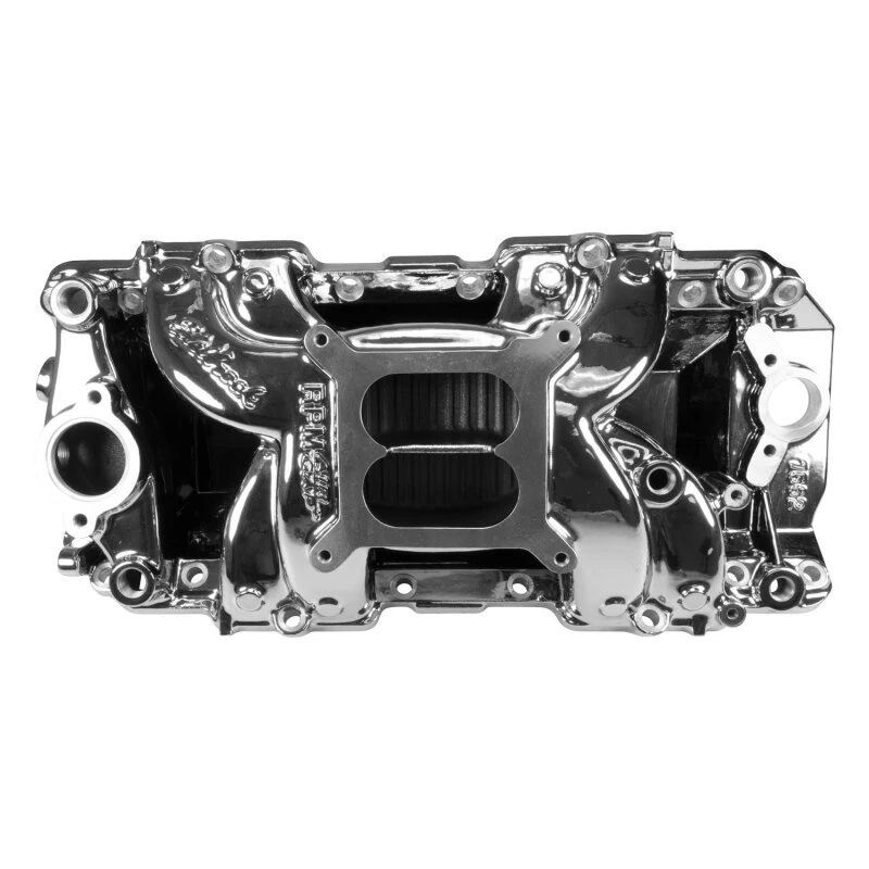 Edelbrock Chevy Big Block RPM Air-Gap 2-R Ansaugkrümmer Chrom Plasma Finish