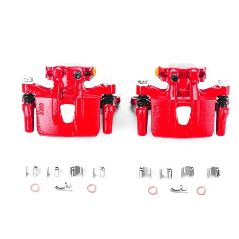 Power Stop Rear Red Calipers w/Brackets - Pair for 04-08 Mitsubishi Endeavor