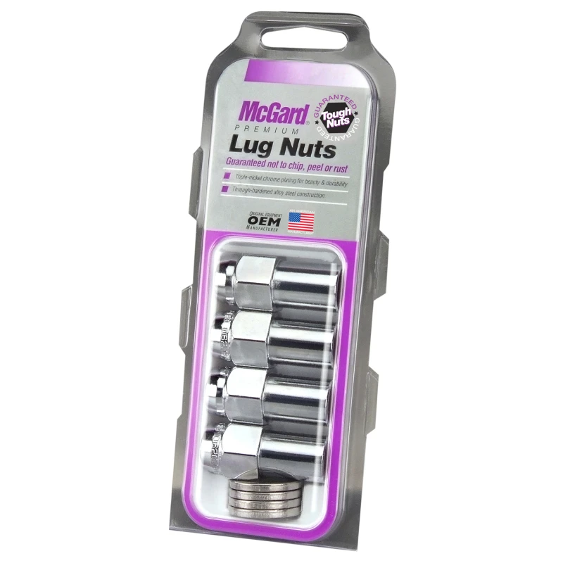 McGard Sechskantmuttern (Lange Schraube -.946in.) 7/16-20 / 13/16 Sechskant / 1,85in. Länge (4-Stück) - Chrom