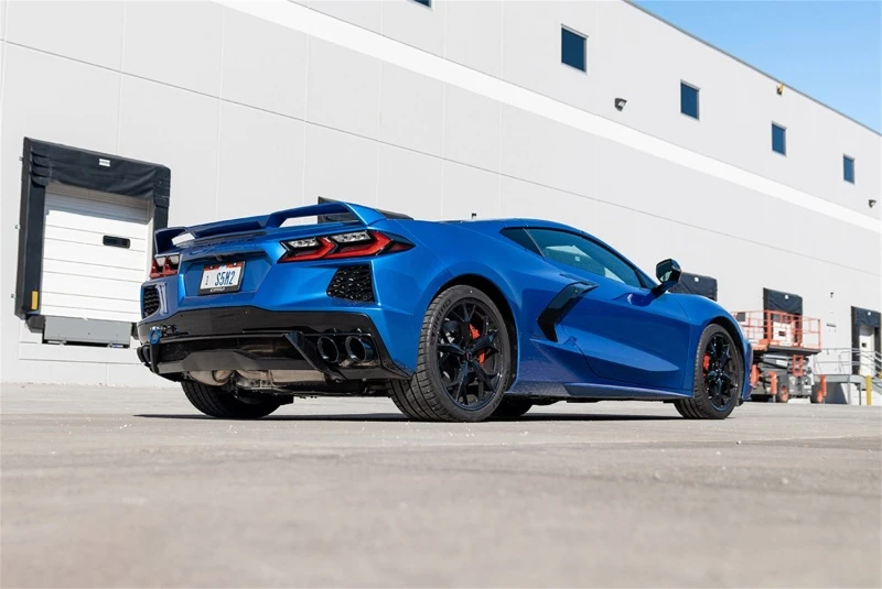 Corsa 20-24 Corvette C8 3 Zoll Ventiliertes Kat-Back 4,5 Zoll Schwarz Quad-Tipps Passt zu Factory Perf Auspuff DeletesAFM