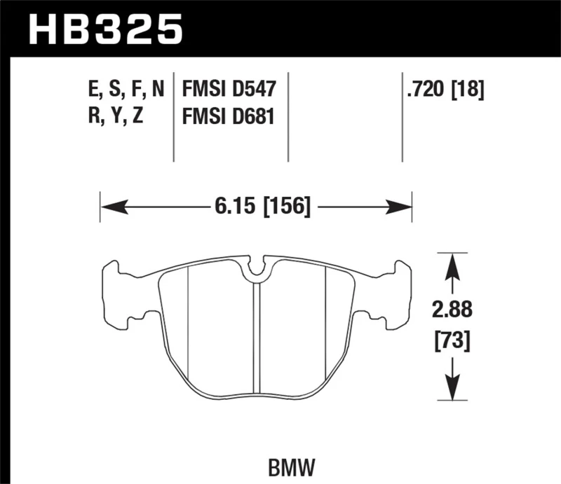 Hawk 04-06 BMW X5 3.0i/4.4i HPS 5.0 Straßenbremsbeläge vorne