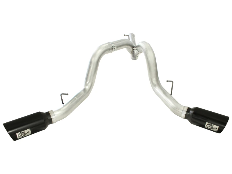 aFe MACHForce XP Auspuff Aluminisiert Dual Split DPF Rück 11-15 GM Diesel LKW V8-6,6L (td) (Schwarze Spitze)