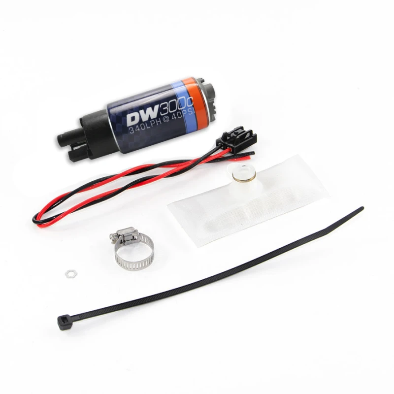 DeatschWerks 88-91 BMW 325i DW300C 340 LPH Kompakt Kraftstoffpumpe mit Installations-Kit (ohne Montageclips)
