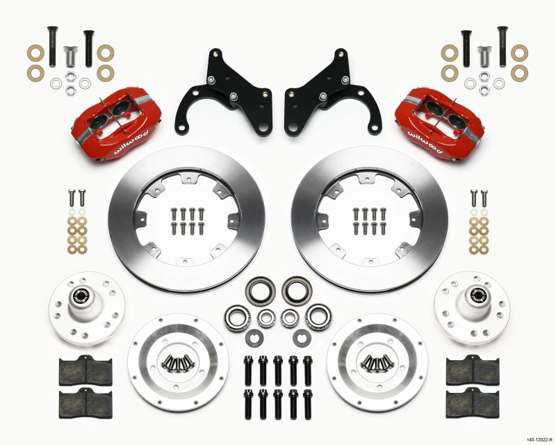Wilwood Forged Dynalite Vorderrad-Kit 12,19 Zoll Rot 65-68 Chevy Impala - Trommel-Spindel