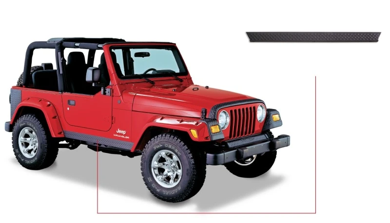 Bushwacker 97-06 Jeep Wrangler Trail Armor Seiten Rocker Panels - Schwarz