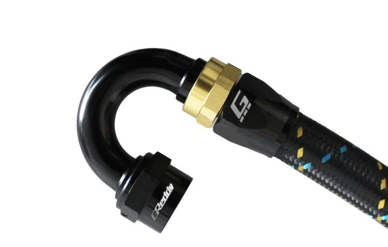 GReddy AN10 180 Degree Hose End Swivel Black/Gold Anodized