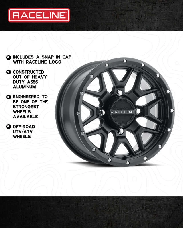 Raceline A94B Krank 14x7in / 4x156 BP / 10mm Offset / 132.5mm Bore - Satin Black Wheel