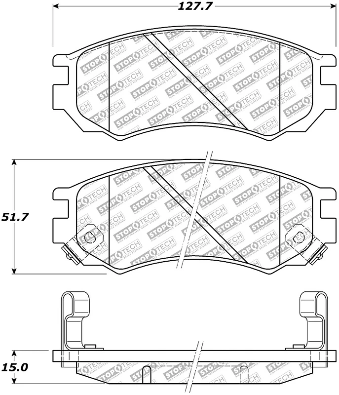 StopTech 91-94 Nissan Sentra Street Select Front Brake Pads