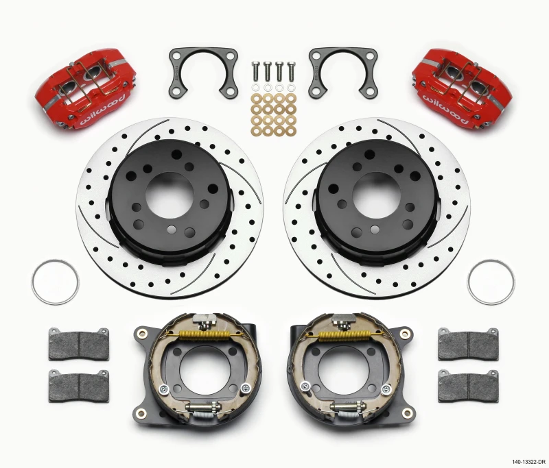 Wilwood Dynapro Lug Mount P/S Parkbremse-Kit gebohrt rot Big Ford 2,36 Zoll Off Bronco 5 x 5,50