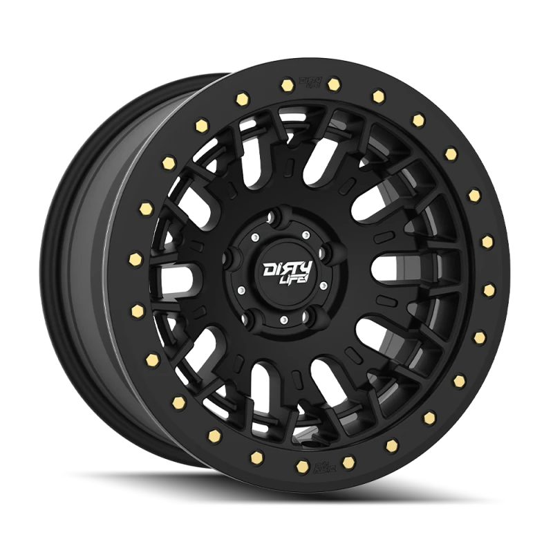 Dirty Life DT-3 17X9 5x127 -38 Offset - Satin Black w/ Simulated Beadlock