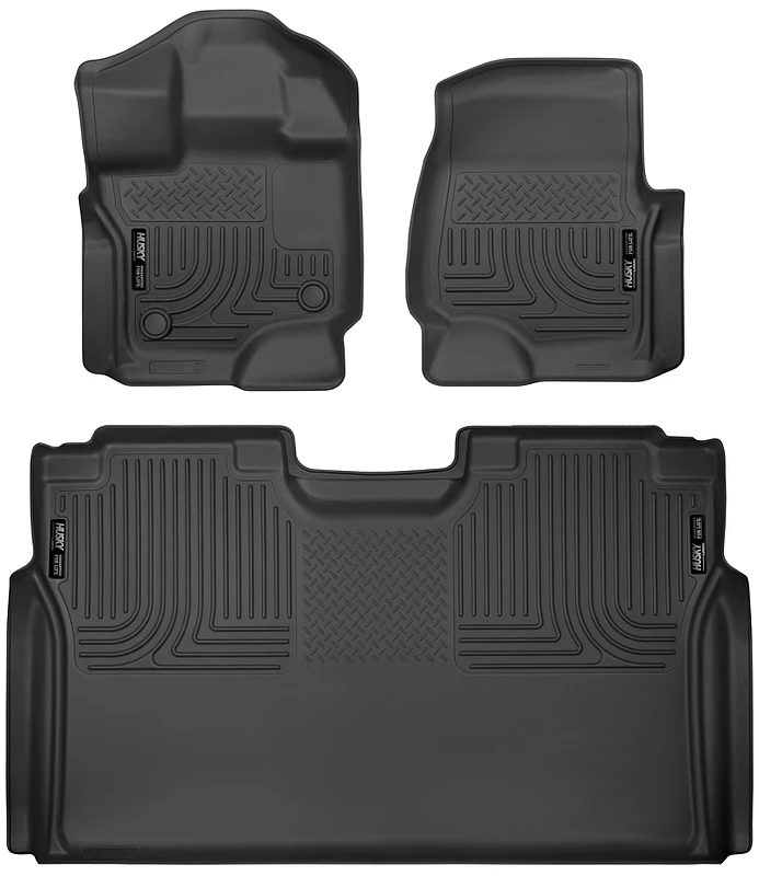 husky-liners_94041-67934b7032111 Husky Liners 15-23 Ford F-150 SuperCrew Weatherbeater Black Front & 2nd Seat Floor Liners