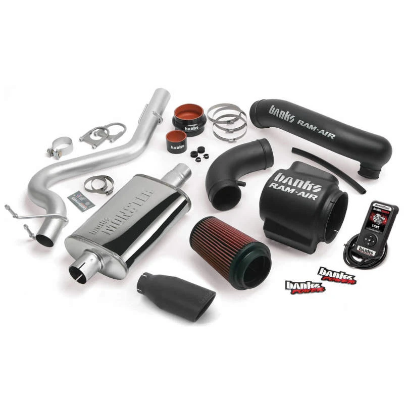 Banks Power 98-99 Jeep 4.0L Wrangler Stinger-System - SS Single Exhaust mit schwarzer Spitze