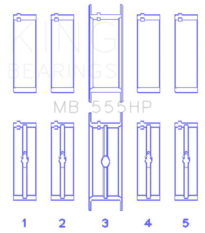 King Engine Bearings Chrysler 350/361/383/403 (Größe STDX) Hauptlagersatz