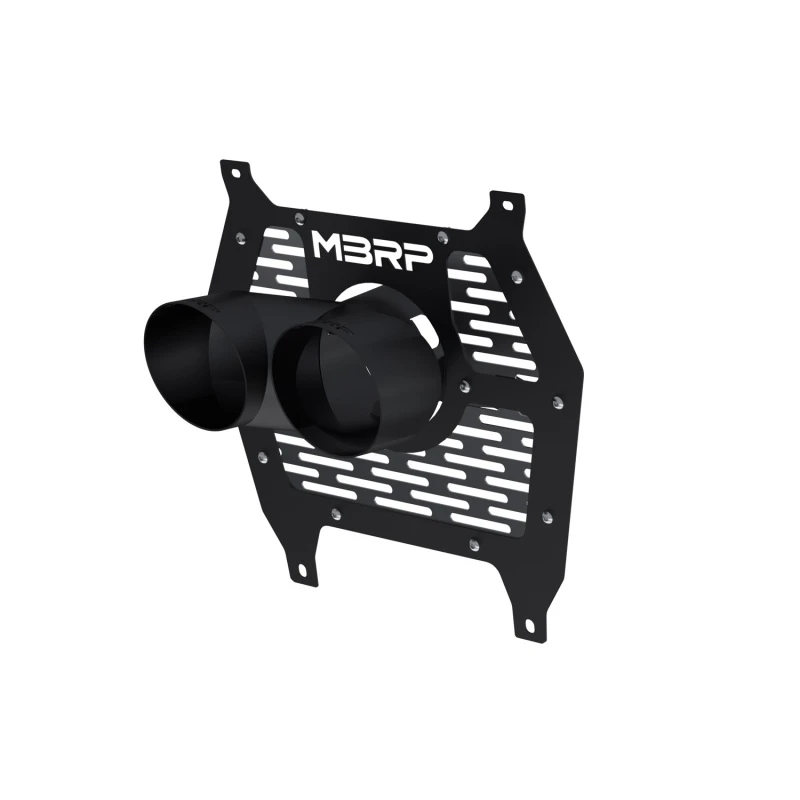 MBRP 24-25 Can-Am Maverick R Single Wall Angle Cut Dual 4-Inch Outlet Tip w/ Shield - Black