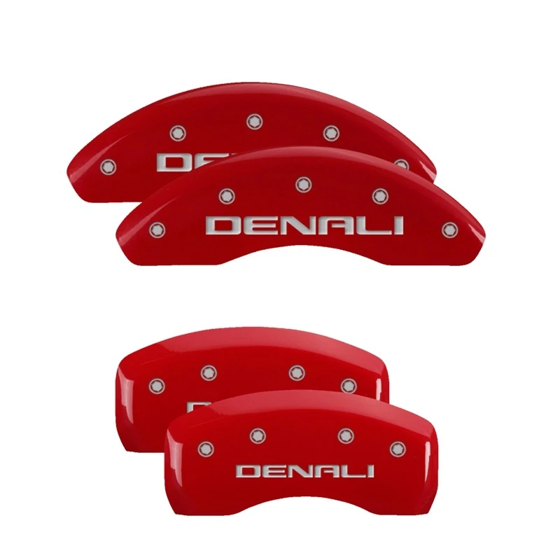 MGP 4 Bremssattel Abdeckungen Graviert Vorne & Hinten Denali Rot Finish Silber Char 2018 GMC Terrain