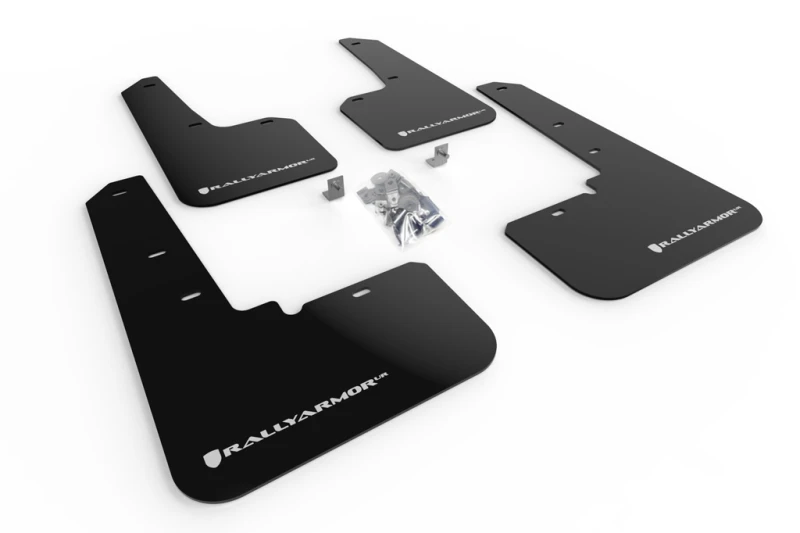Rally Armor Black UR Mud Flap w/White Logo for 20-24 Subaru Outback