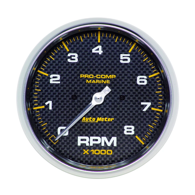 AutoMeter Marine Carbon Fiber 5in In-Dash Tachometer 0-8000 RPM