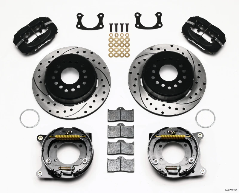Wilwood Forged Dynalite P/S Parkbremse-Kit gebohrt New Big Ford 2,36 Zoll Offset