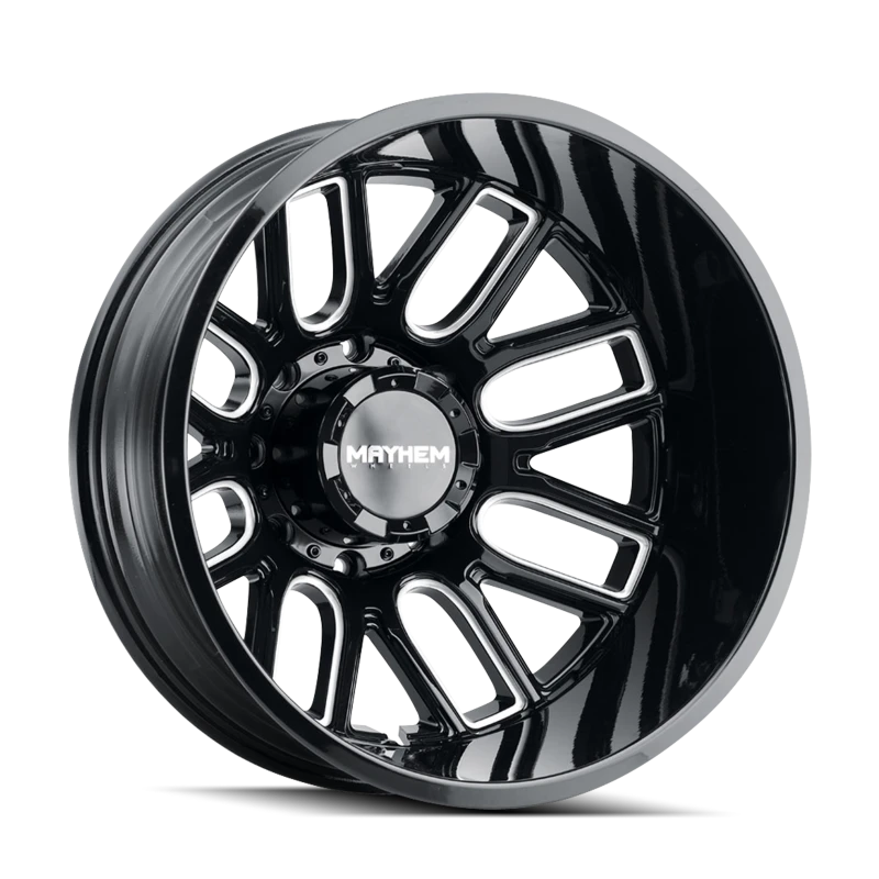 Mayhem 8107D Cogent Dually 20x8.25 / 8x200 BP / -192mm Offset / 142mm Hub Blk w/ Milled Spokes Wheel