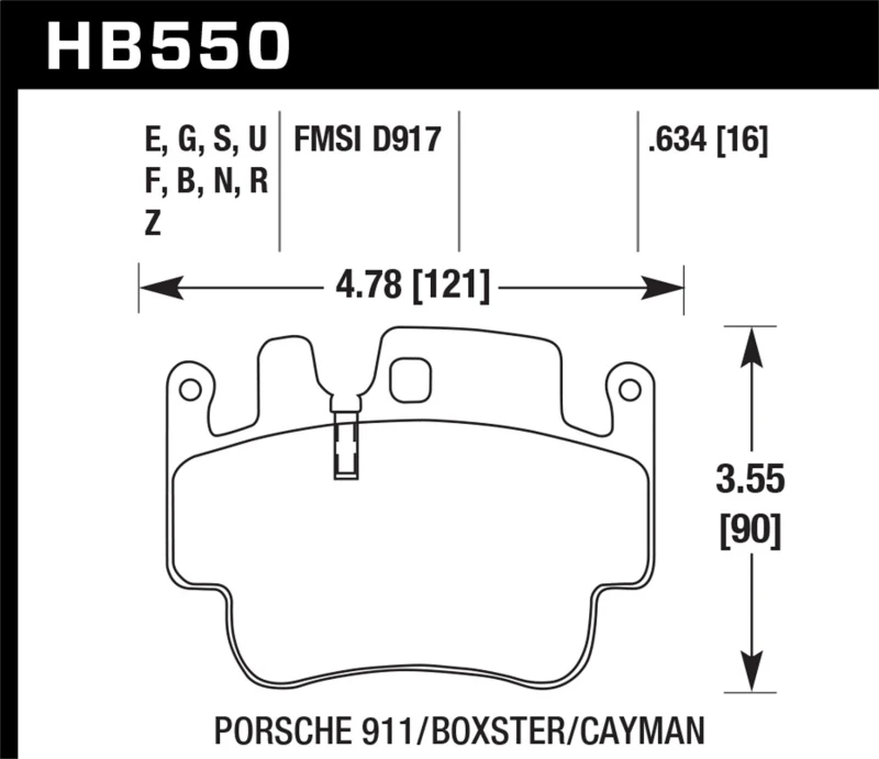 Hawk 01-05 Porsche 911 (996) Carrera 2/4 / 00-04 Porsche Boxster S Blau 9012 Renn-Bremsbeläge vorne