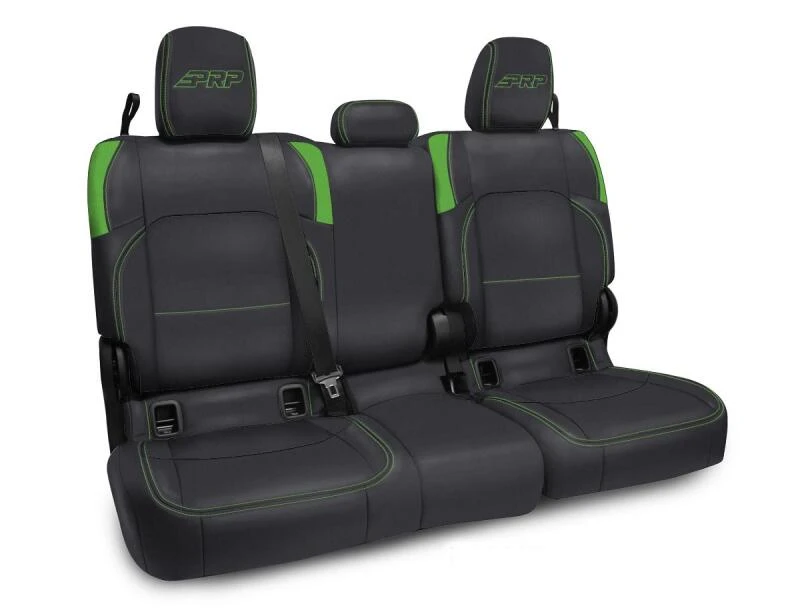 PRP Jeep Wrangler JT Rear Bench Covers - with no Armrest - Black/Green