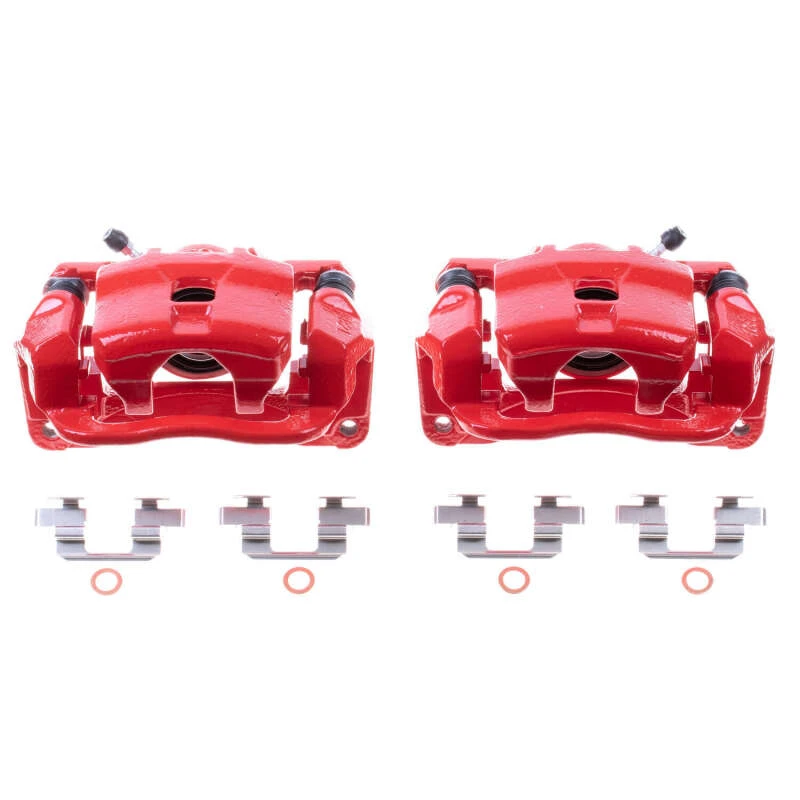 Power Stop Rear Red Calipers w/Brackets - Pair for 05-09 Subaru Legacy