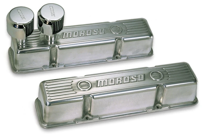 Moroso Ventildeckel für Chevrolet Small Block - Paar, poliertes Aluminium