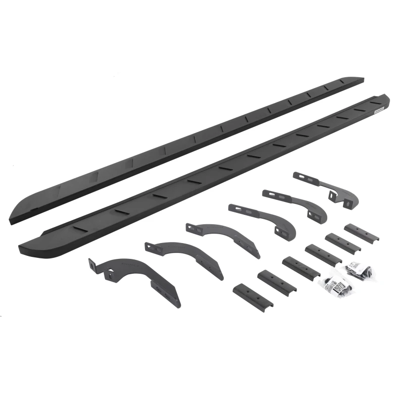 Go Rhino 05-22 Toyota Tacoma DC 4DR RB10 Slim Laufbretter Kit (Inkl. Halterungen) - Tex. Schwarz