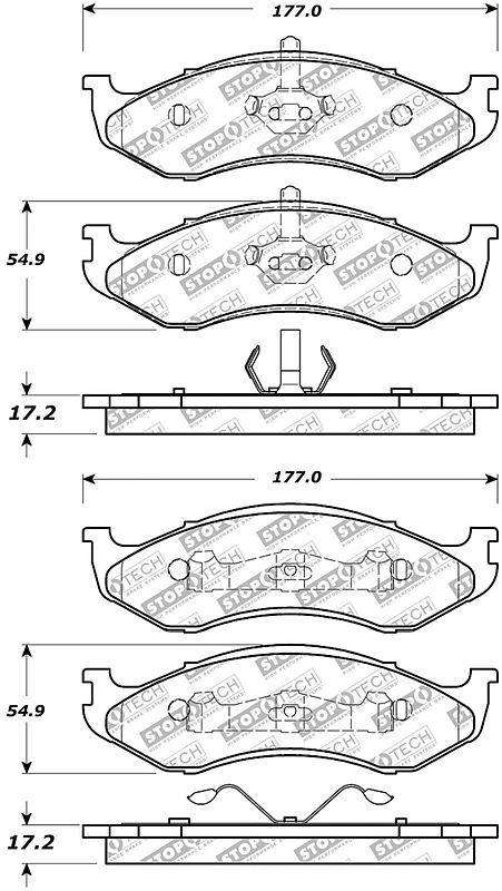 StopTech Street Select Brake Pads - Front/Rear