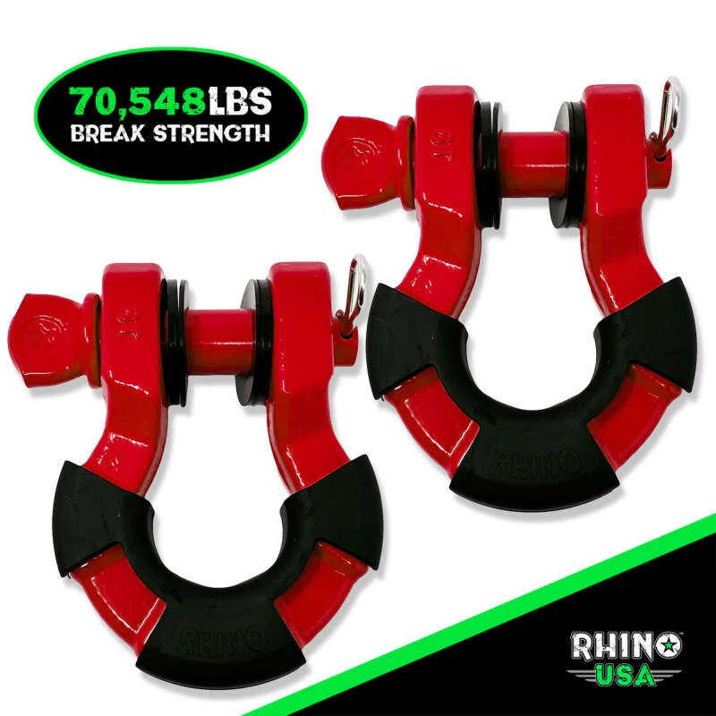 Rhino USA 8T Super Shackle 2-Pack (Rot)