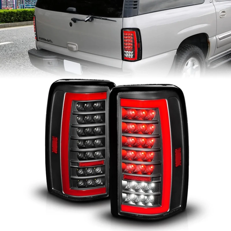 ANZO 00-06 Chevrolet Tahoe / GMC Yukon Voll-LED-Rückfahrscheinwerfer mit Lightbar Schwarz-Gehäuse/Klare Linse
